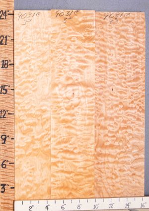 Musical Quilted Maple Lumber 3 Board Set 16"1/4 X 24" X 4/4 (NWT-9031C)