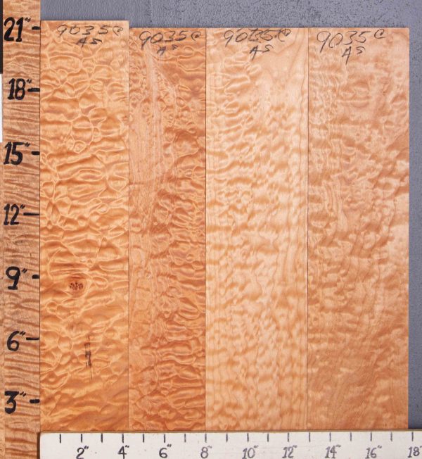 Musical Quilted Maple Lumber 4 Board Set 17"3/4 X 24" X 4/4 (NWT-9035C)