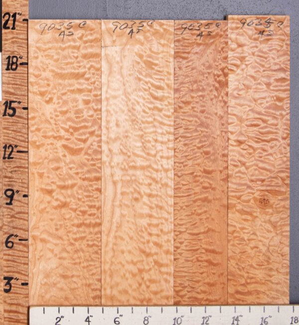 Musical Quilted Maple Lumber 4 Board Set 17"3/4 X 24" X 4/4 (NWT-9035C)