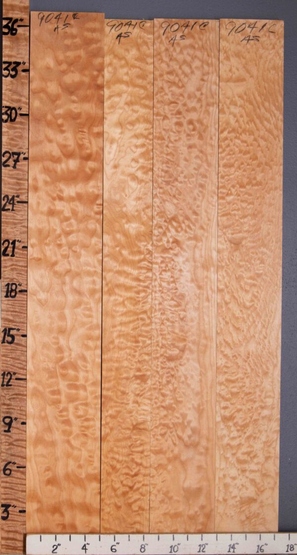 5A Quilted Maple Lumber 4 Board Set 17"1/4 X 36" X 4/4 (NWT-9041C)