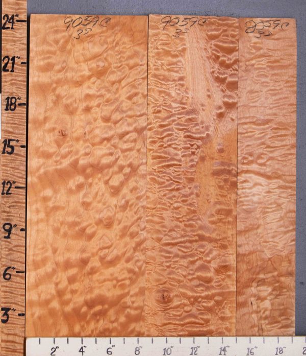 5A Quilted Maple Lumber 3 Board Set 19"1/4 X 24" X 4/4 (NWT-9059C)