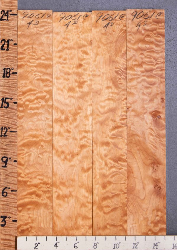 5A Quilted Maple Lumber 4 Board Set 15" X 24" X 4/4 (NWT-9061C)