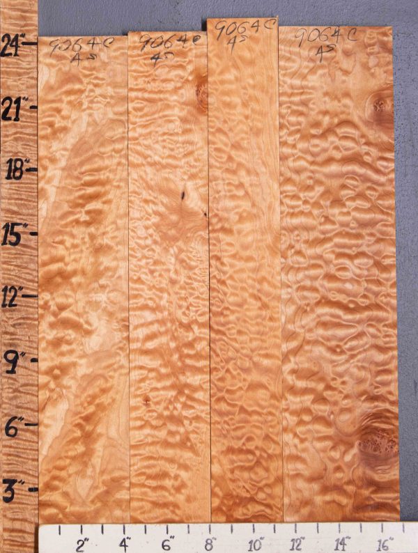 5A Quilted Maple Lumber 4 Board Set 16"3/4 X 24" X 4/4 (NWT-9064C)