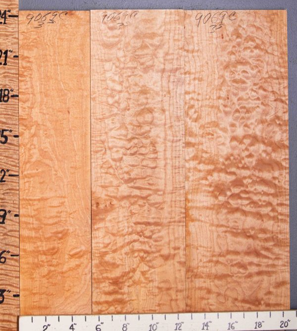 5A Quilted Maple Lumber 3 Board Set 20"1/2 X 24" X 4/4 (NWT-9069C)