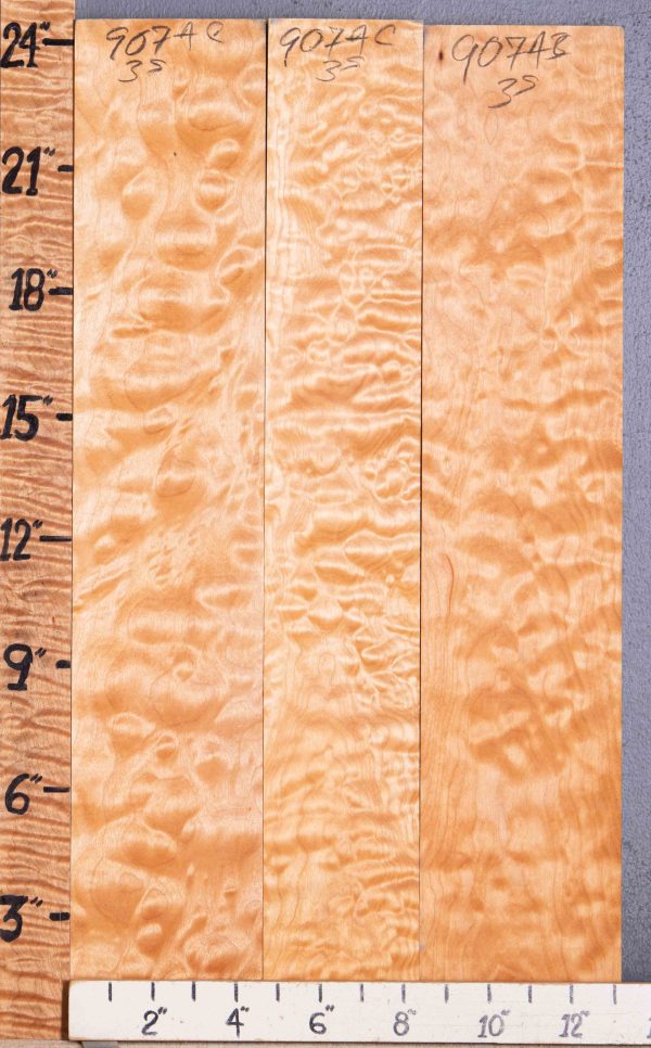 5A Quilted Maple Lumber 3 Board Set 13" X 24" X 4/4 (NWT-9074C)