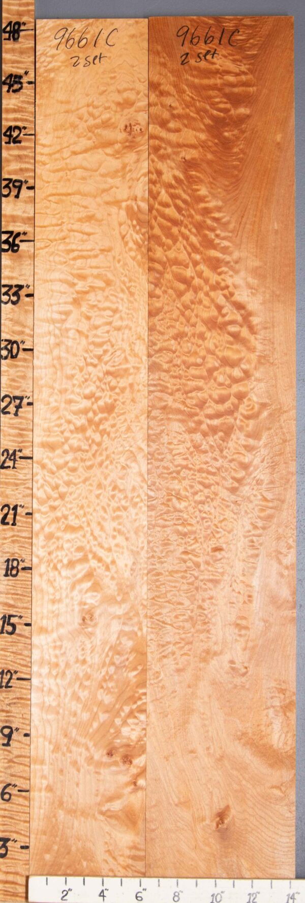 5A Quilted Maple 2 Board Set 14"1/4 X 48" X 4/4" (NWT-9661C)