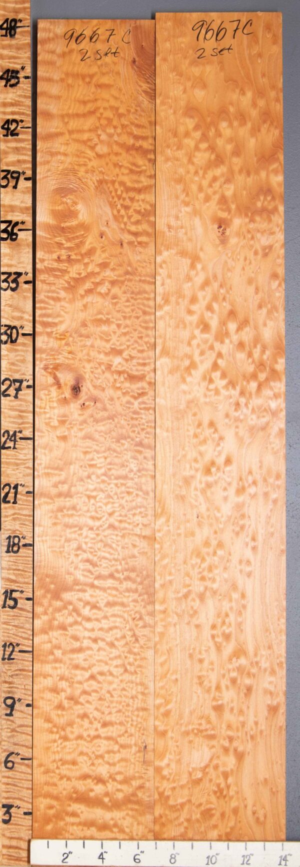 5A Quilted Maple 2 Board Set 14"1/8 X 48" X 4/4" (NWT-9667C)