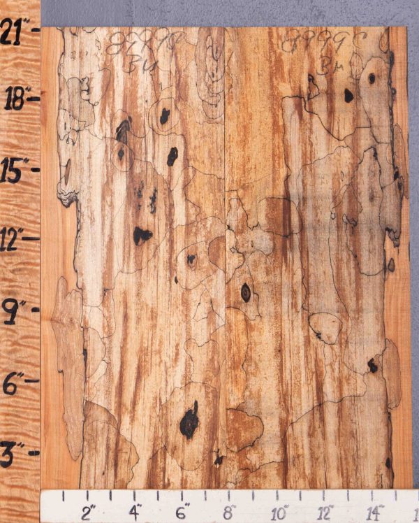 5A Spalted Maple Bookmatch Microlumber 15"3/4 X 21" X 3/8 (NWT-8999C)