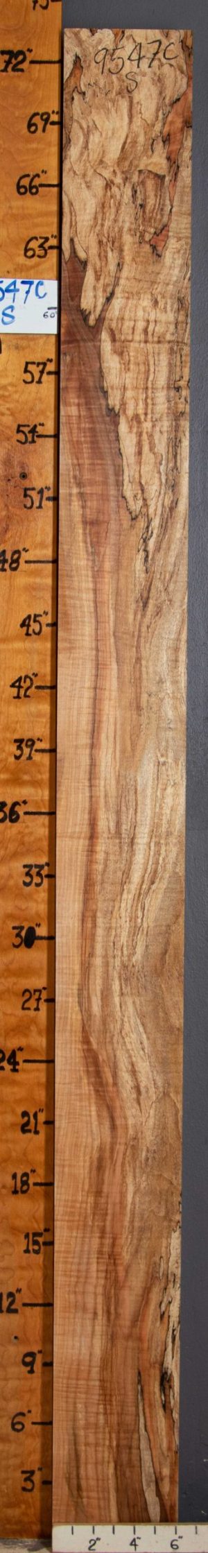 Musical Spalted Curly Maple Lumber 6"1/8 X 73" X 2"1/2 (NWT-9547C)