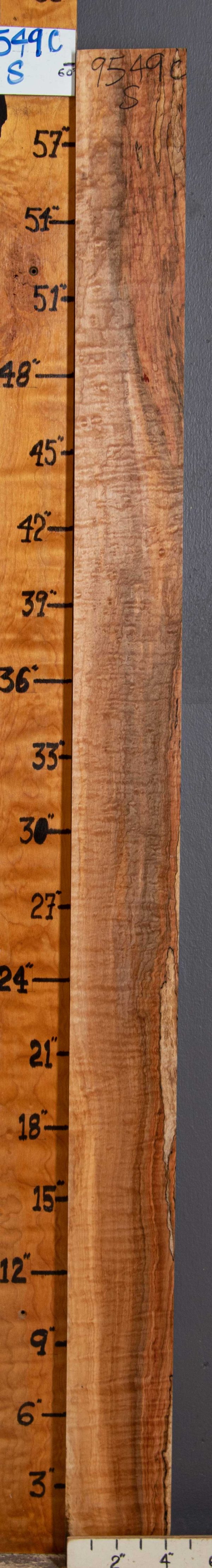 Musical Spalted Curly Maple Lumber 4"1/4 X 60" X 2"3/8 (NWT-9549C)